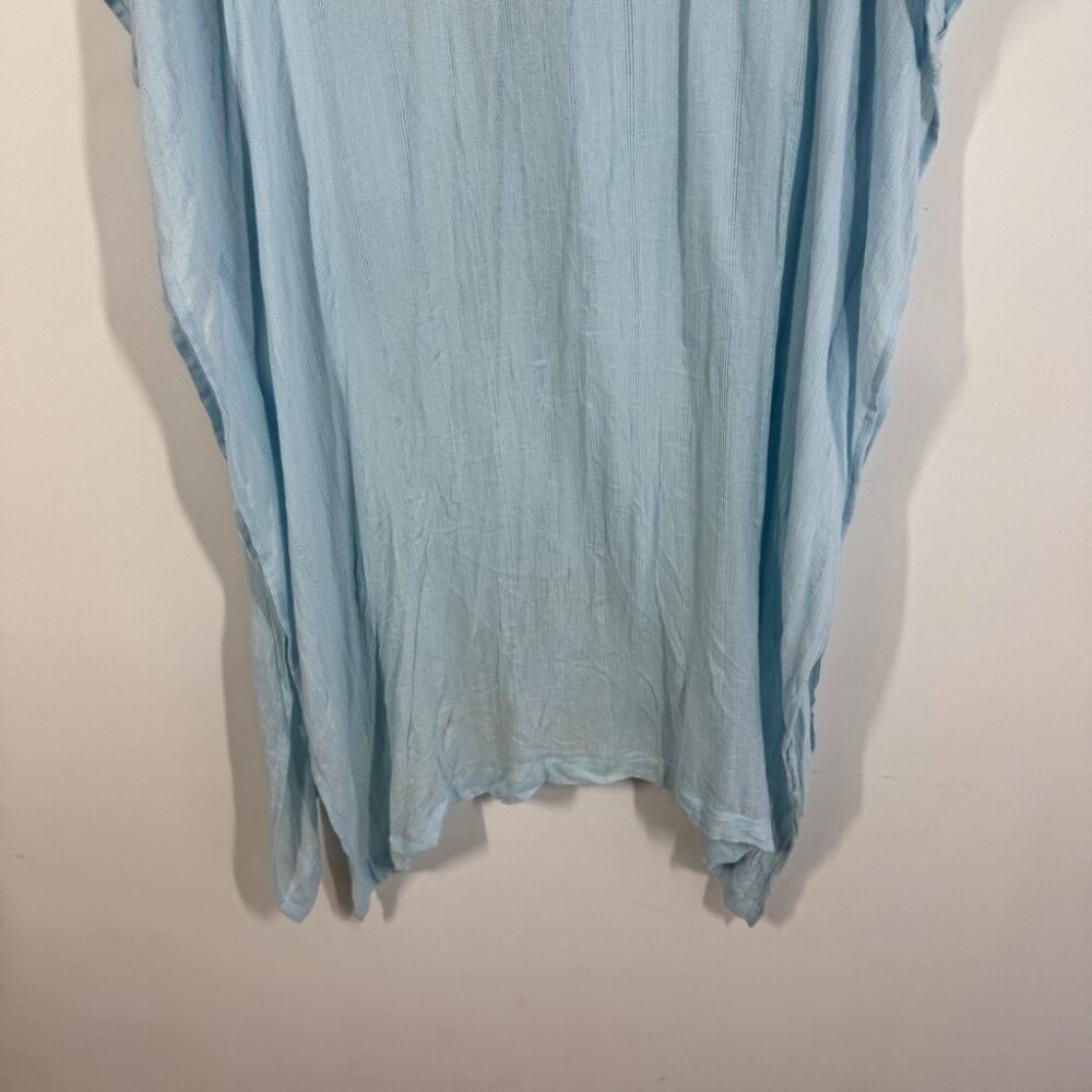 L*Space Light Blue Oversized Beach Cover Up Viscose Button Down Shirt Dress XS/S - Picture 11 of 13